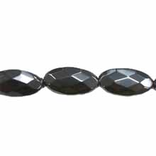 HEMATITE FACETED FLAT OVAL 10X30MM